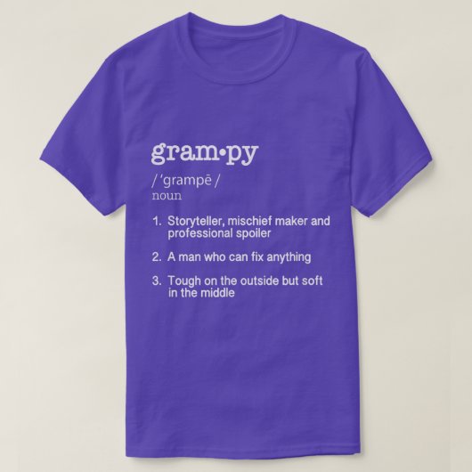 Grampy Definition T Funny Vaderdag Gift T-shirt (Design voorkant)