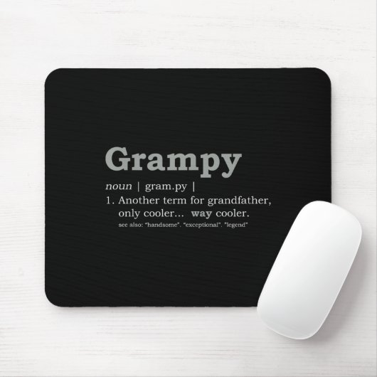 Grampy Design_ Funny Definition Muismat (Met muis)