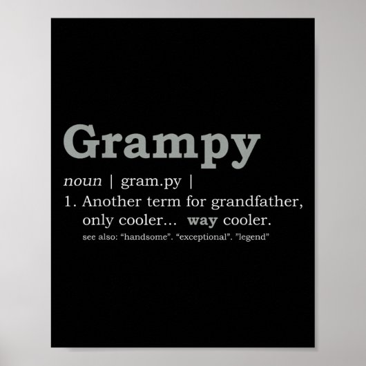Grampy Design_ Funny Definition  Poster (Voorkant)
