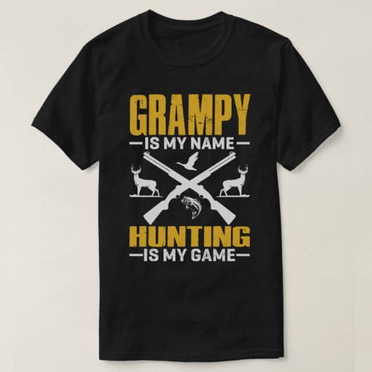 GRAMPY is mijn naam jagen is mijn spel T-shirt (Design voorkant)