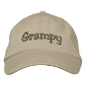 Grampy Khaki Borduurt Baseball Pet/Pet Pet (Voorkant)