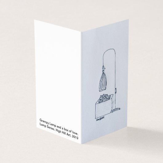 Grampy Lamp en een doos vol liefde. Kaart (Buitenkant)