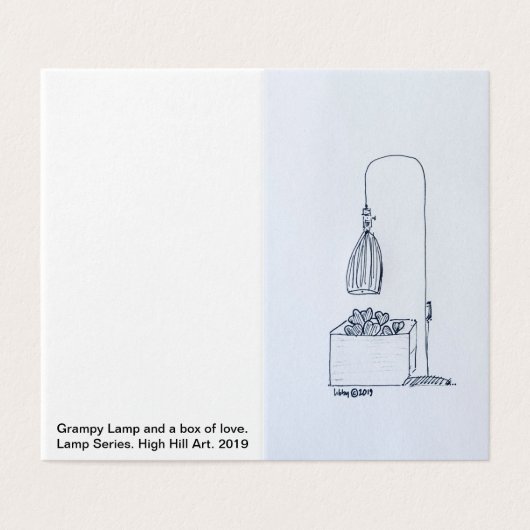 Grampy Lamp en een doos vol liefde. Kaart (Buitenkant ongevouwen)