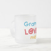 Grampy Loves Me T-shirts en geschenken Matglas Koffiemok (Voorkant links)