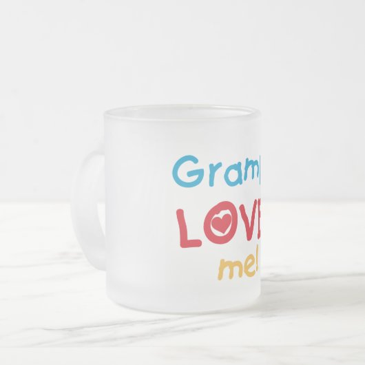Grampy Loves Me T-shirts en geschenken Matglas Koffiemok (Voorkant links)