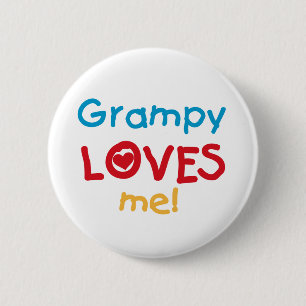 Grampy Loves Me T-shirts en geschenken Ronde Button 5,7 Cm