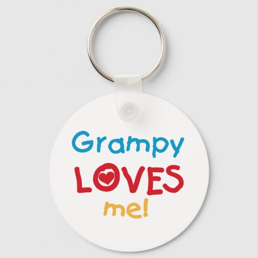 Grampy Loves Me T-shirts en geschenken Sleutelhanger (Voorkant)