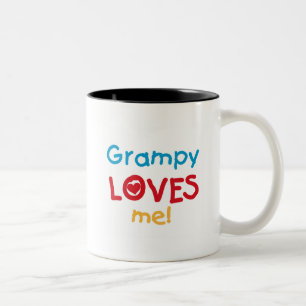 Grampy Loves Me T-shirts en geschenken Tweekleurige Koffiemok