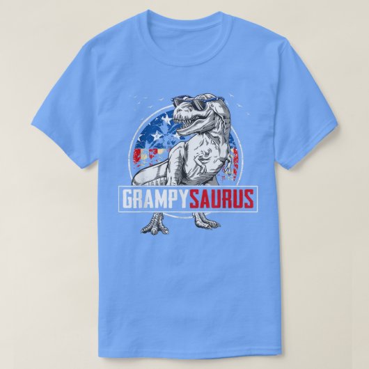Grampy saurus Dinosaur T Re American Flag Family M T-shirt (Design voorkant)