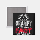 Grampy van de Fast One First Birthday Racing Car F Magneet (Voorkant / Achterkant)