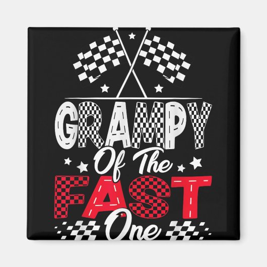 Grampy van de Fast One First Birthday Racing Car F Magneet (Voorkant)