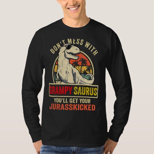 Grampysaurus Rex Dinosaur Grampy Saurus Family Mat T-shirt (Voorkant)