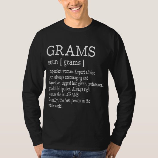 Grams Definition oma Moederdag Giften Vrouwen T-shirt (Voorkant)