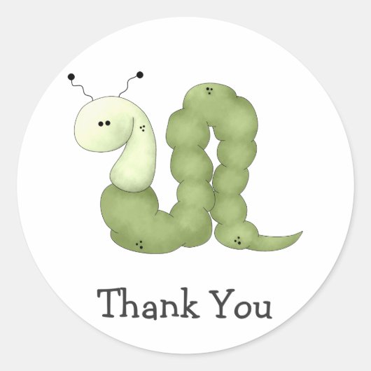 Gram's Garden · Groene worm Ronde Sticker (Voorkant)