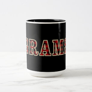 GRAMS Rustic Rode Zwarten Buffalo Geruite Vierkant Tweekleurige Koffiemok