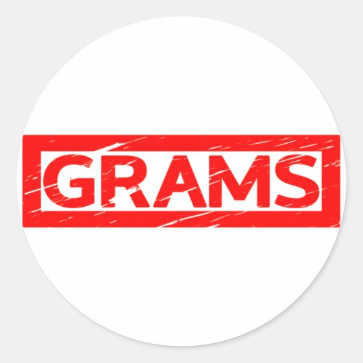 Grams Stamp Ronde Sticker (Voorkant)