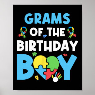 Grams van de Verjaardag Jongen Autisme Bewustzijns Poster