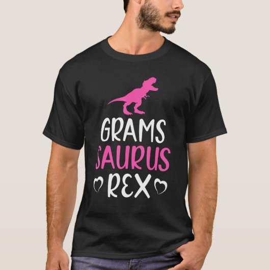 Gramssaurus rex dinosaurus grammen Saurus familie T-shirt (Voorkant)