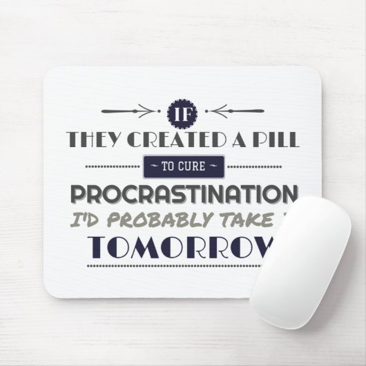 Gramtypografie over procrastings humor muismat (Met muis)