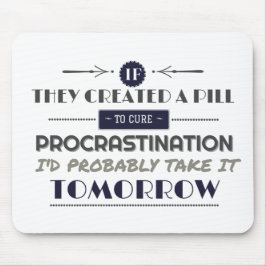 Gramtypografie over procrastings humor muismat