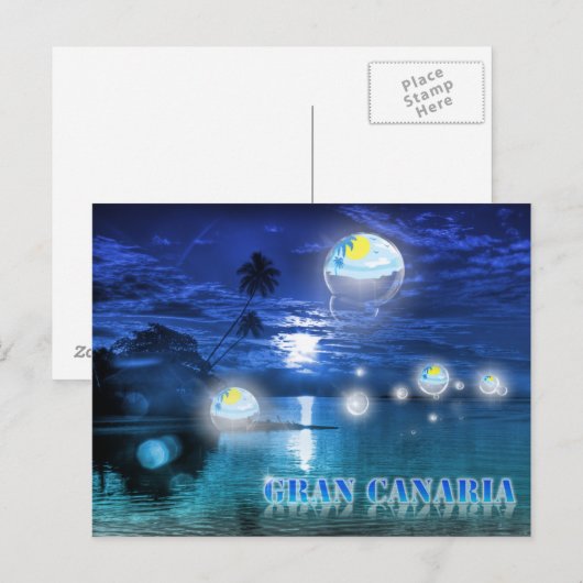 Gran Canaria blauw briefkaart (Voorkant / Achterkant)
