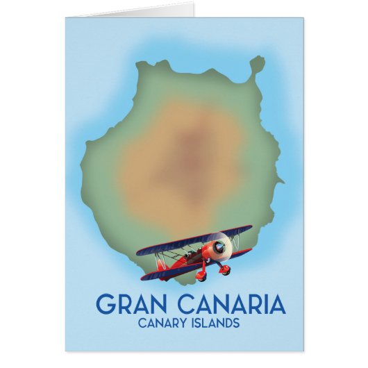 Gran Canaria Canarisch eiland, reisaffiche kunst. (Voorkant)