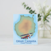 Gran Canaria Canarisch eiland, reisaffiche kunst. (Staand voorkant)