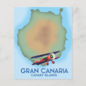 Gran Canaria Canarisch eiland, reisaffiche kunst. (Achterkant)