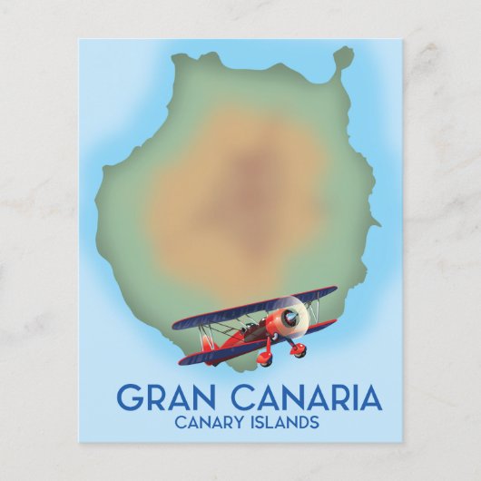 Gran Canaria Canarisch eiland, reisaffiche kunst. (Voorkant)