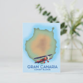 Gran Canaria Canarisch eiland, reisaffiche kunst. Briefkaart (Staand voorkant)
