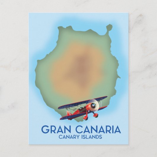 Gran Canaria Canarisch eiland, reisaffiche kunst. Briefkaart (Voorkant)