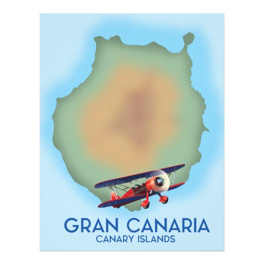 Gran Canaria Canarisch eiland, reisaffiche kunst. Foto Afdruk (Voorkant)
