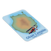 Gran Canaria Canarisch eiland, reisposter kunst. Magneet (Rechterzijde)