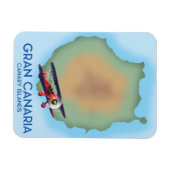 Gran Canaria Canarisch eiland, reisposter kunst. Magneet (Horizontaal)