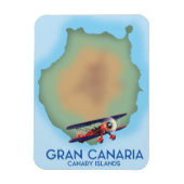 Gran Canaria Canarisch eiland, reisposter kunst. Magneet (Verticaal)