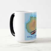 Gran Canaria kanarieeiland, reisposterkunst. Magische Mok (Voorkant links)