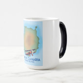 Gran Canaria kanarieeiland, reisposterkunst. Magische Mok (Voorkant rechts)