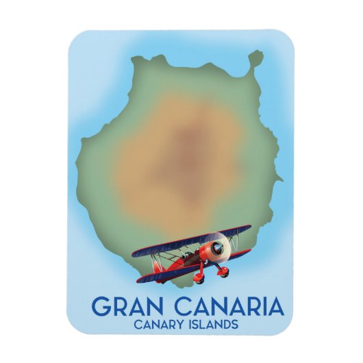 Gran Canaria kanarieeiland, reisposterkunst. Magneet (Verticaal)