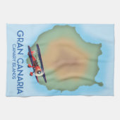 Gran Canaria kanarieeiland, reisposterkunst. Theedoek (Horizontaal)