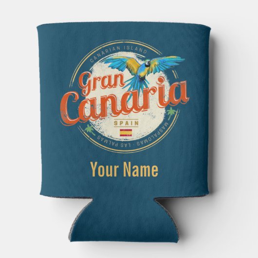 Gran Canaria Parrot Canarische Eilanden Spanje Vin Blikjeskoeler (Achterkant)