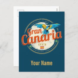 Gran Canaria Parrot Canarische Eilanden Spanje Vin Feestdagenkaart