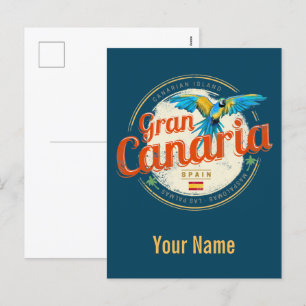 Gran Canaria Parrot Canarische Eilanden Spanje Vin Feestdagenkaart