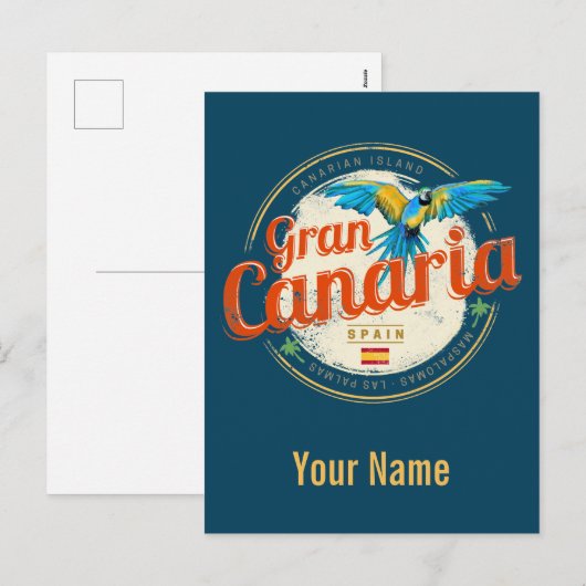 Gran Canaria Parrot Canarische Eilanden Spanje Vin Feestdagenkaart (Voorkant / Achterkant)
