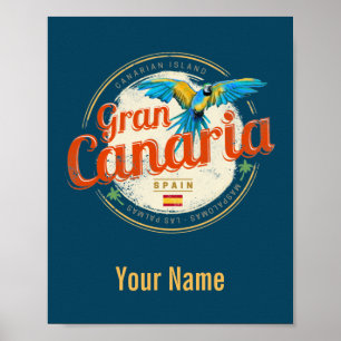 Gran Canaria Parrot Canarische Eilanden Spanje Vin Poster