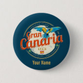 Gran Canaria Parrot Canarische Eilanden Spanje Vin Ronde Button 5,7 Cm (Voorkant)