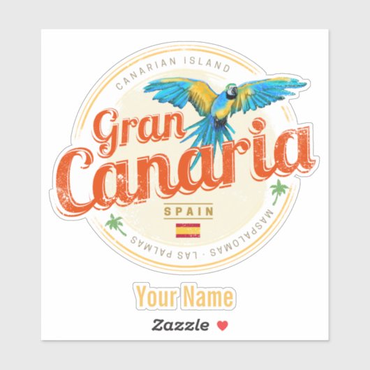 Gran Canaria Parrot Canarische Eilanden Spanje Vin Sticker (Vel)