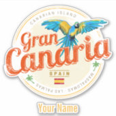 Gran Canaria Parrot Canarische Eilanden Spanje Vin Sticker (Voorkant)