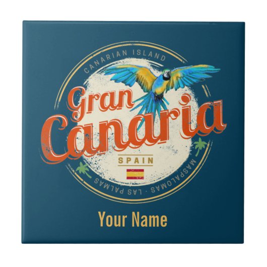 Gran Canaria Parrot Canarische Eilanden Spanje Vin Tegeltje (Voorkant)