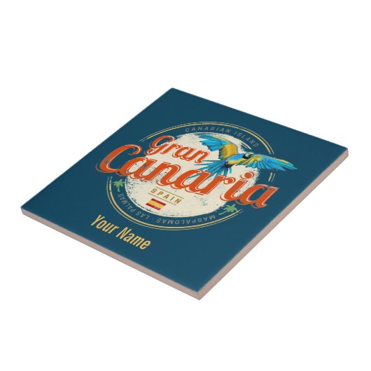 Gran Canaria Parrot Canarische Eilanden Spanje Vin Tegeltje (Zijkant)