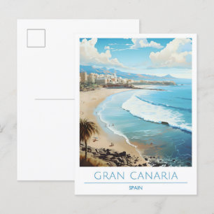 Gran Canaria Spanje Vintage Travel Briefkaart